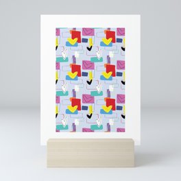 Colorful Geometric Heart Pattern Mini Art Print