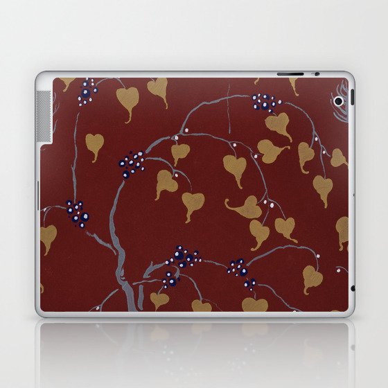 Art Nouveau Flower pattern pochoir print in oriental style Laptop & iPad Skin