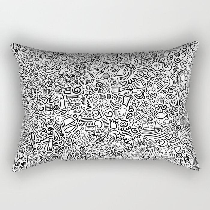 Hidden Images Doodle Art Rectangular Pillow