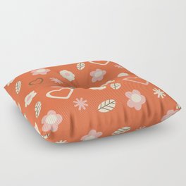 Orange flower pattern daisy Floor Pillow