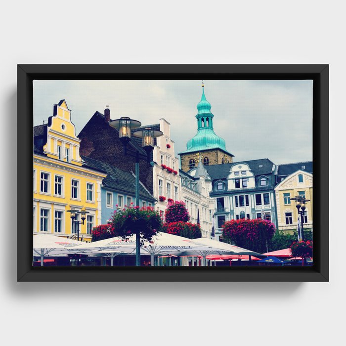 Colorful Houses Framed Canvas