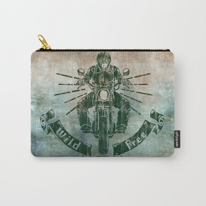 Wild and Free Motorbike Rider Carry-All Pouch