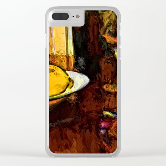 Lemon, Wine, Glass and Fork Clear iPhone Case
