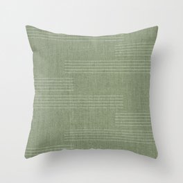 Minimal, Fine Stripe, Pattern, in Green Throw Pillow