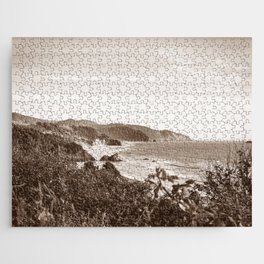 Oregon Coast Sepia Views Jigsaw Puzzle