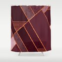 Marble Gray Copper Black And White Mountains Shower