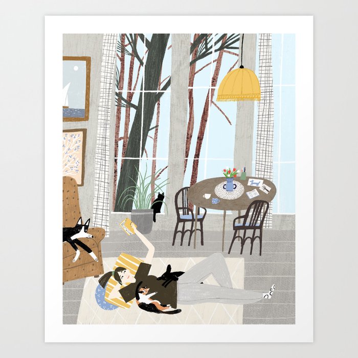 Stay at home with your friends Art Print
