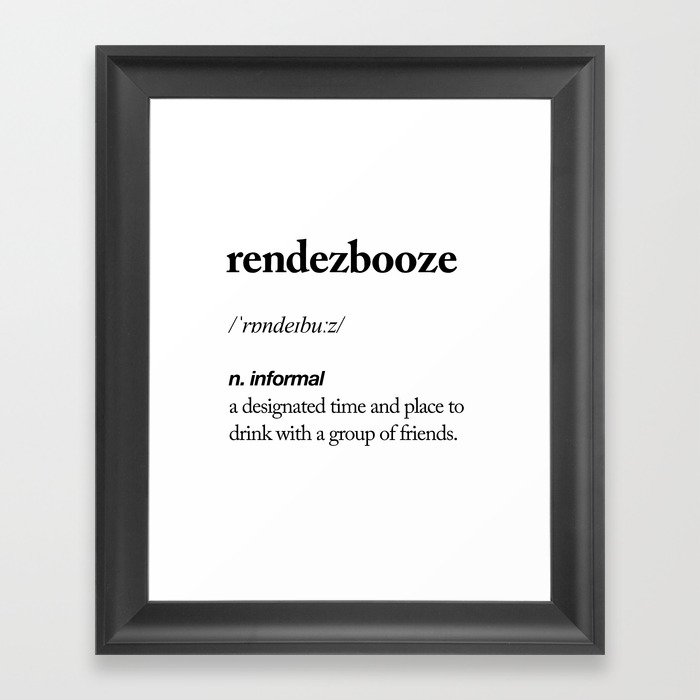 Rendezbooze black and white contemporary minimalism typography design home wall decor bedroom Framed Art Print