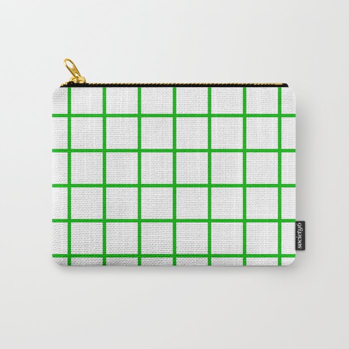 GRID DESIGN (GREEN-WHITE) Carry-All Pouch