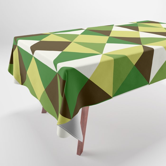 Geometrical checked in yellow green Tablecloth