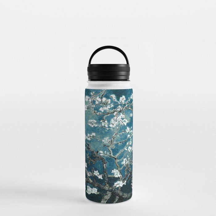 Van Gogh Almond Blossoms : Dark Teal Water Bottle