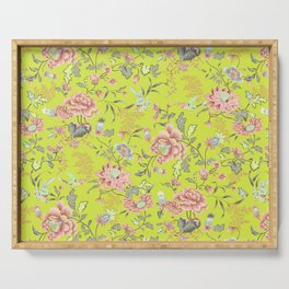 Oriental Flowers Chinoiserie Lime Serving Tray