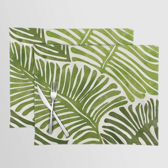 Summer Fern Simple Modern Watercolor Placemat