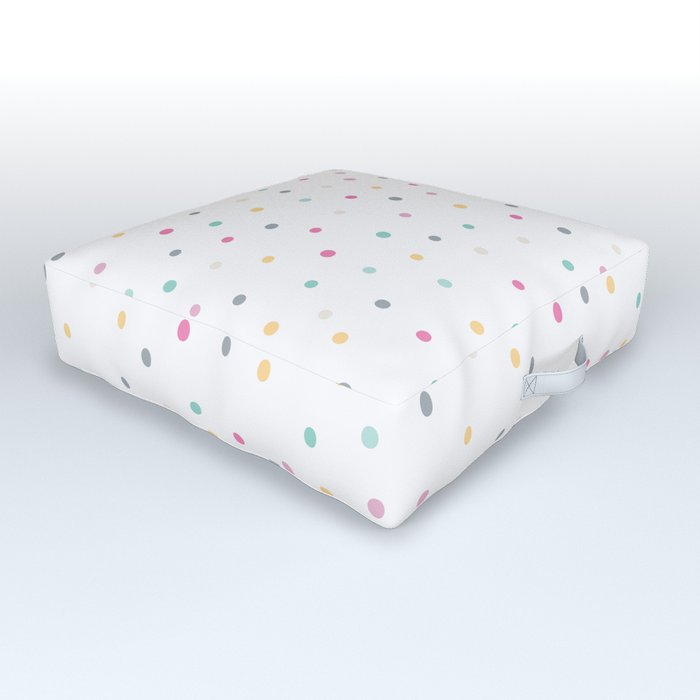 Adorable Pastel Coloured Dots Pattern - Polka dot Outdoor Floor Cushion
