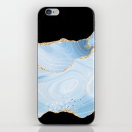 Blue & Gold Glitter Agate Texture 04 iPhone Skin