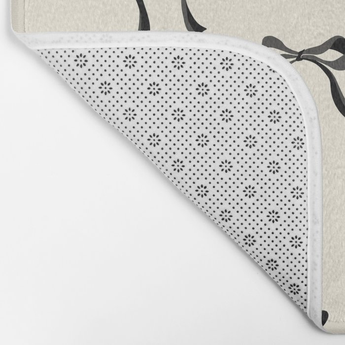 Coquette black loose ribbons on a cream background pattern
