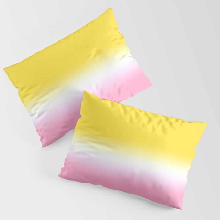 Yellow White Pink Gradient Pillow Sham