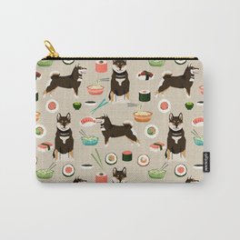 shiba inu sushi black and tan dog breed pet pattern dog mom Carry-All Pouch
