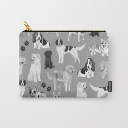 Dogs Pattern (Monochrome) Carry-All Pouch