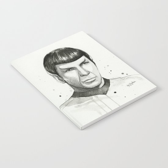 Spock Watercolor Portrait Notebook