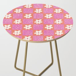 Sprinkle Spring of Daisies - Coral and Pink Side Table