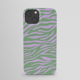 Matcha Green & Lilac Zebra Pattern iPhone Case