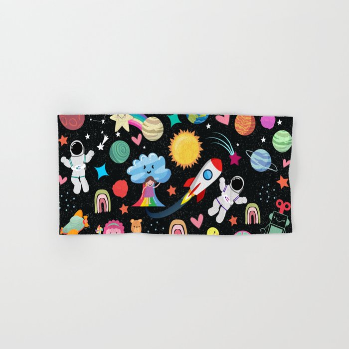 Astronaut and space pattern gift for kids Hand & Bath Towel