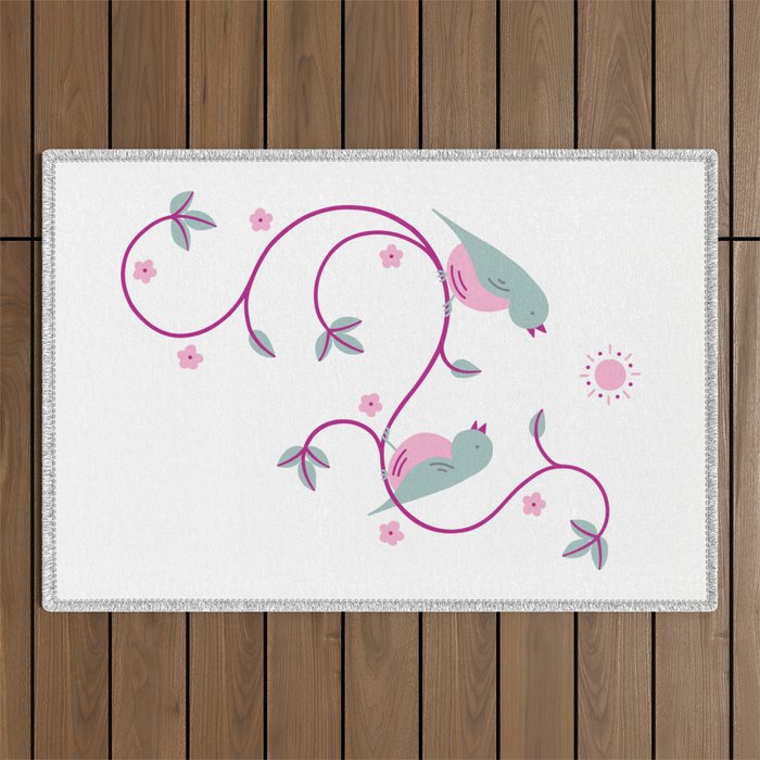 Spring Day (pink and purple) Outdoor Rug