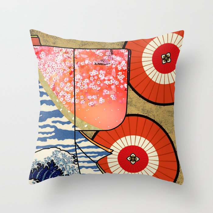 Kimono Japan Throw Pillow