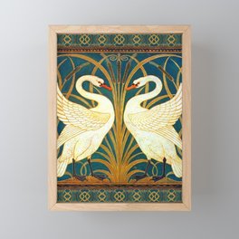 Walter Crane Swan Rush And Iris Framed Mini Art Print