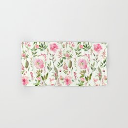 English Pink Flower Garden Hand & Bath Towel