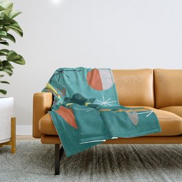 Turquoise Mid Century Modern Throw Blanket