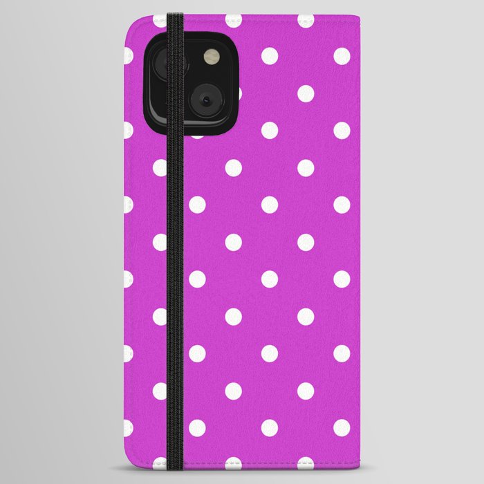 Steel Pink - polka 6 iPhone Wallet Case