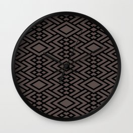 Black and Dark Brown Geometric Diamond Pattern Pairs DE 2022 Popular Color Nomad DET697 Wall Clock