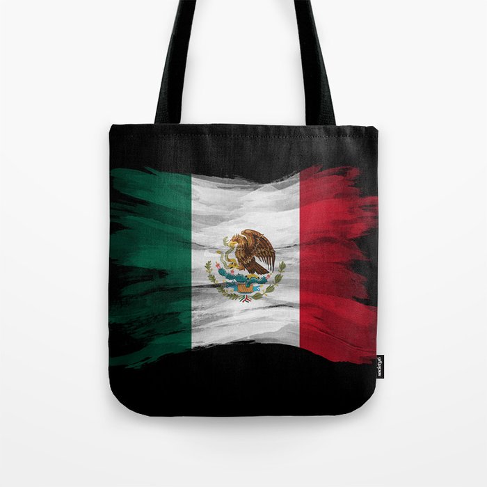 Mexico flag brush stroke, national flag Tote Bag