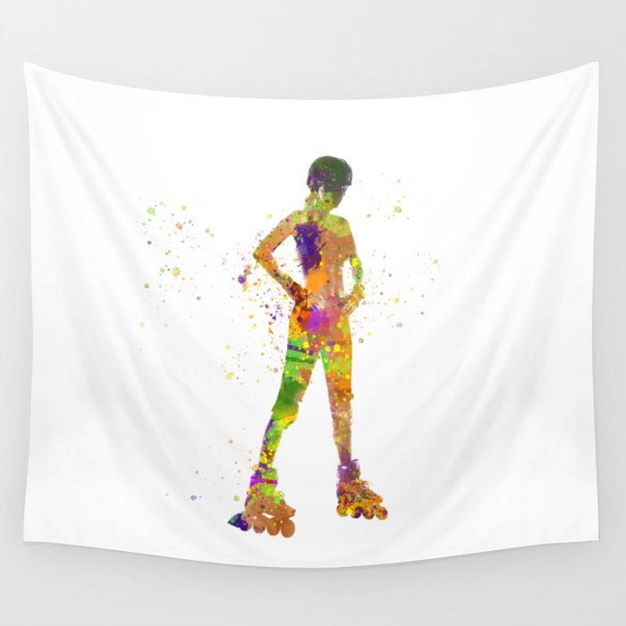 Watercolor Inline Skater Wall Tapestry