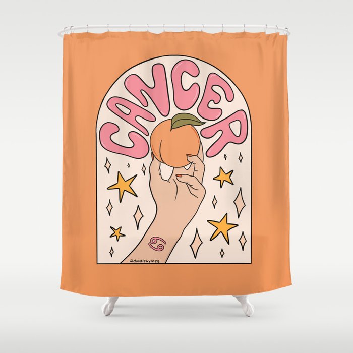 Cancer Peach Shower Curtain