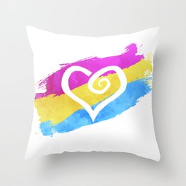 Pan heart - LGBTQ pride flag Throw Pillow