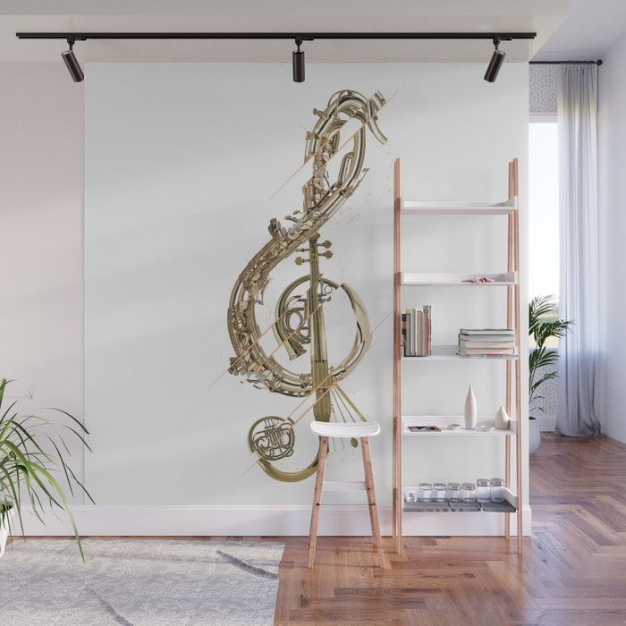 Musical Instruments - Treble Clef Wall Mural