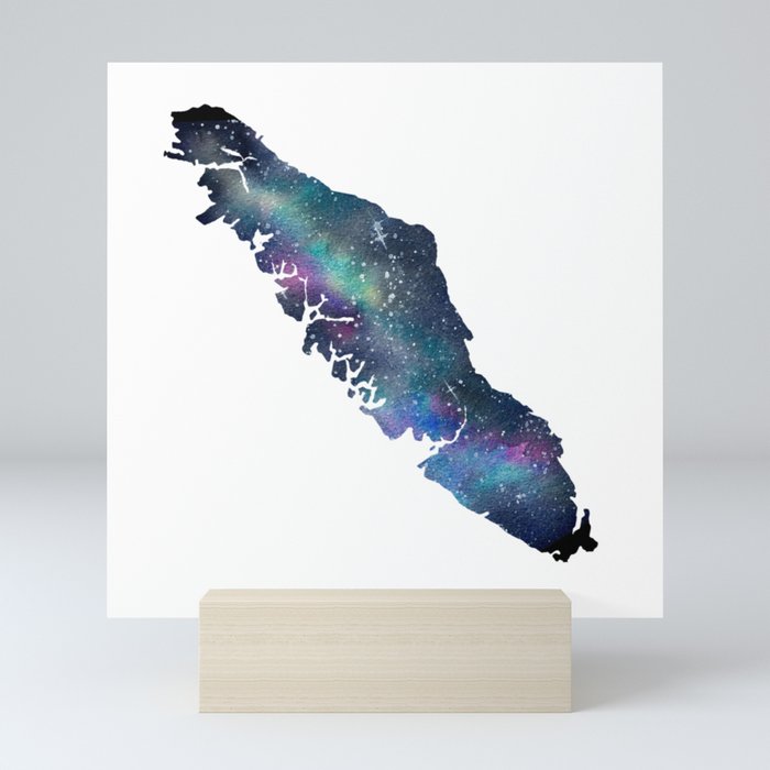 Vancouver Island - Watercolor Galaxy Mini Art Print