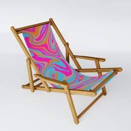 Pink, blue and orange swirl Sling Chair