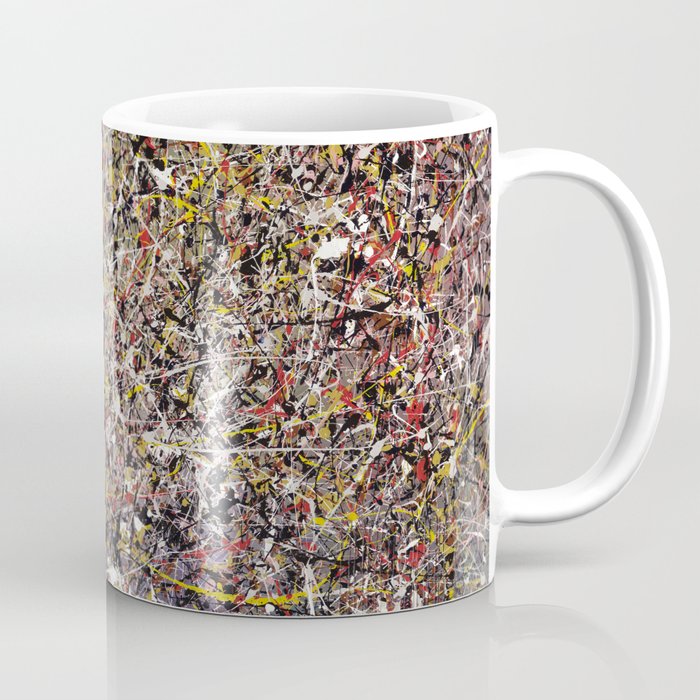 Intergalactic - Jackson Pollock style abstract painting by Rasko Coffee Mug