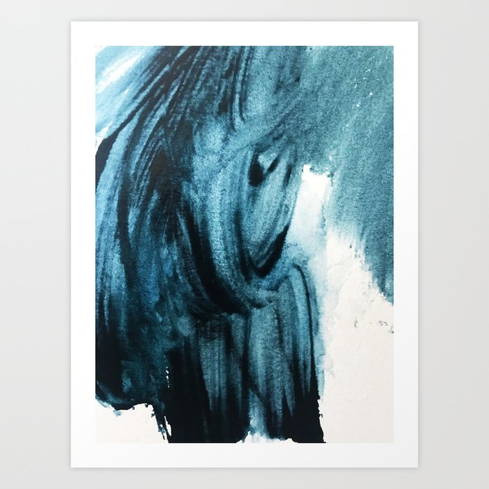 1 2 3 1 : blue abstract Art Print