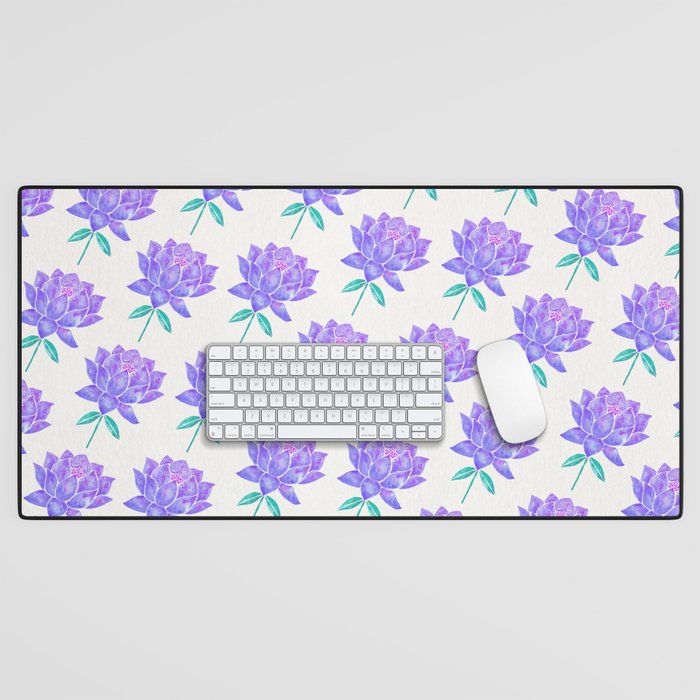 Sacred Lotus Blossom – Amethyst Turquoise Desk Mat