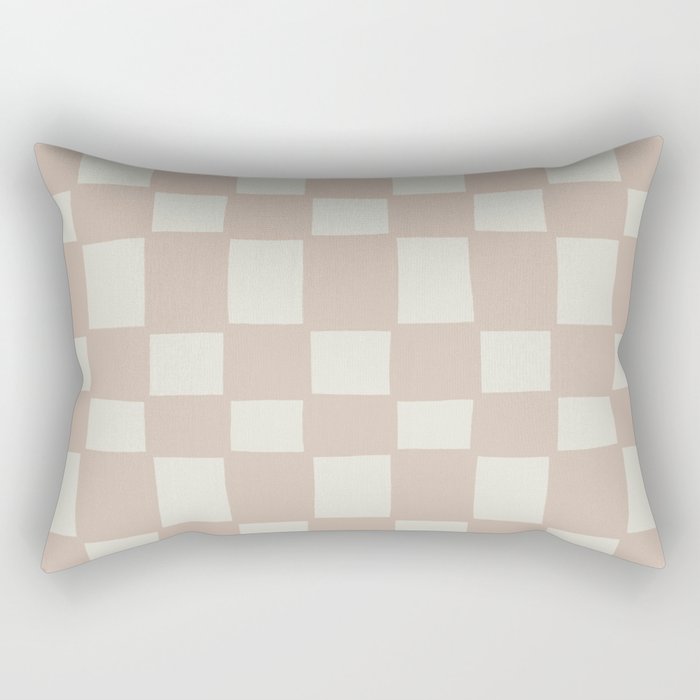 Tipsy checker in beige sand Rectangular Pillow