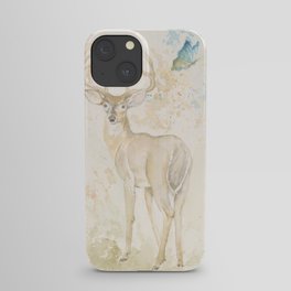 Deer and butterfly iPhone Case