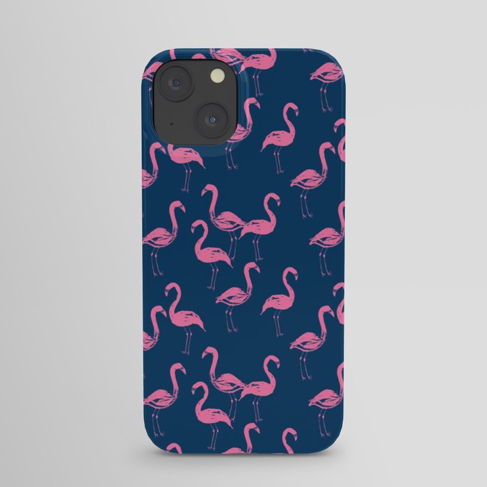 Flamingo modern watercolor girly cute navy blue pastel pink case ...
