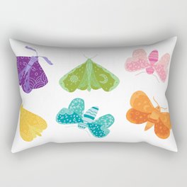 Rainbow Moths Rectangular Pillow