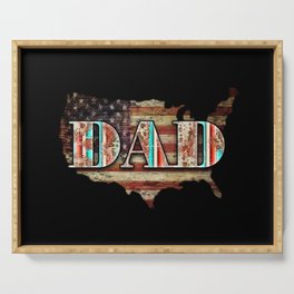Dad US map Vintage Fathersday 2022 gifts Serving Tray