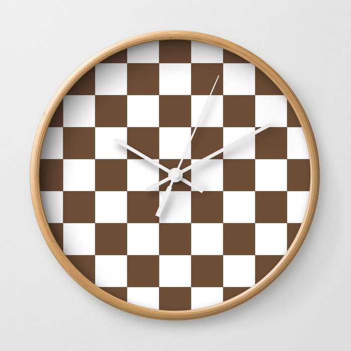 Checker (Coffee/White) Wall Clock